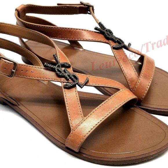 Saint Laurent Dark Noce Nu Pieds Flats - Picture 2 of 7